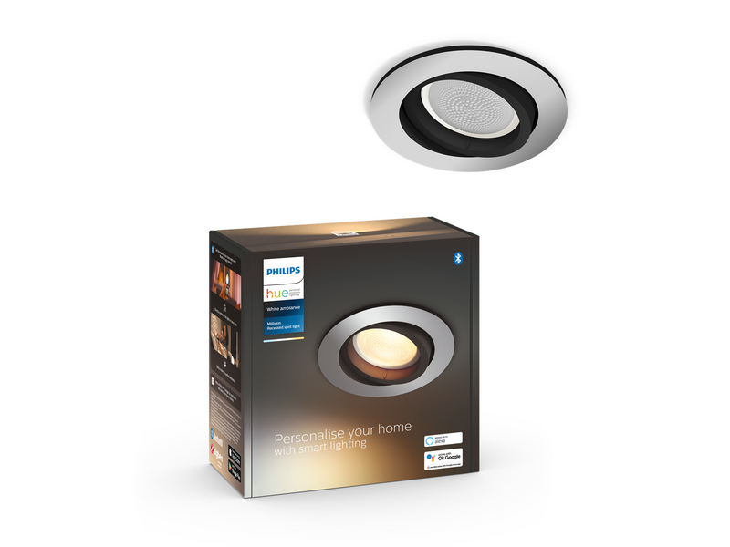 Philips Hue Milliskin Recessed Spotlight Round - Aluminium