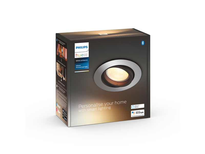 Philips Hue Milliskin Recessed Spotlight Round - Aluminium