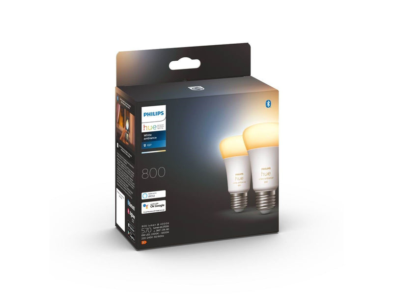 Philips Hue White Ambiance A60 E27 806 Lumen - Doppelpack