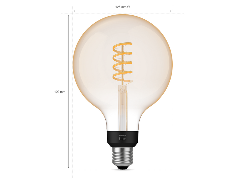 Philips Hue G125 E27 Giant Globe Glas mit Glühfaden