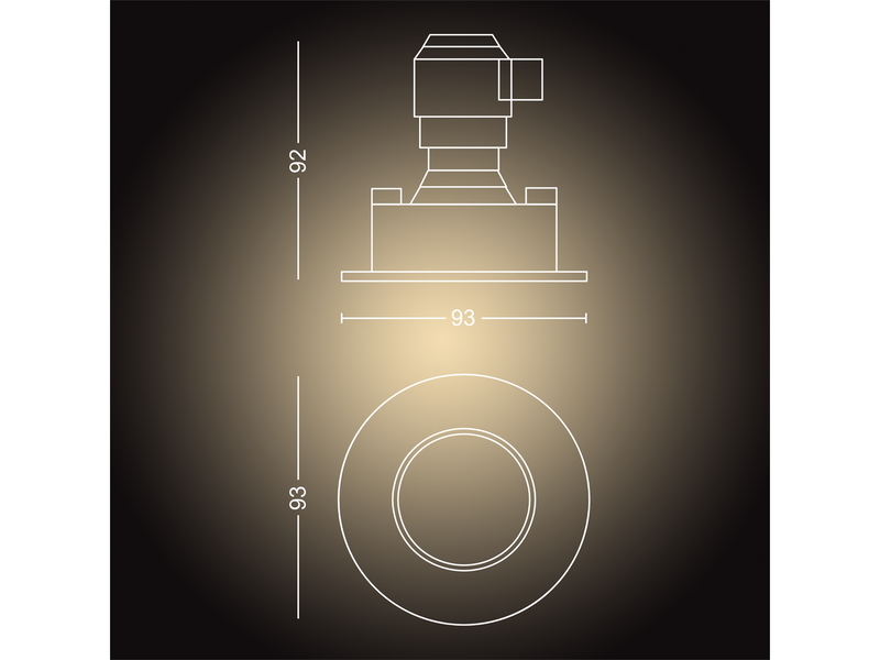 Philips Hue Adore Bathroom Recessed Downlight - with Hue Dimmer switch