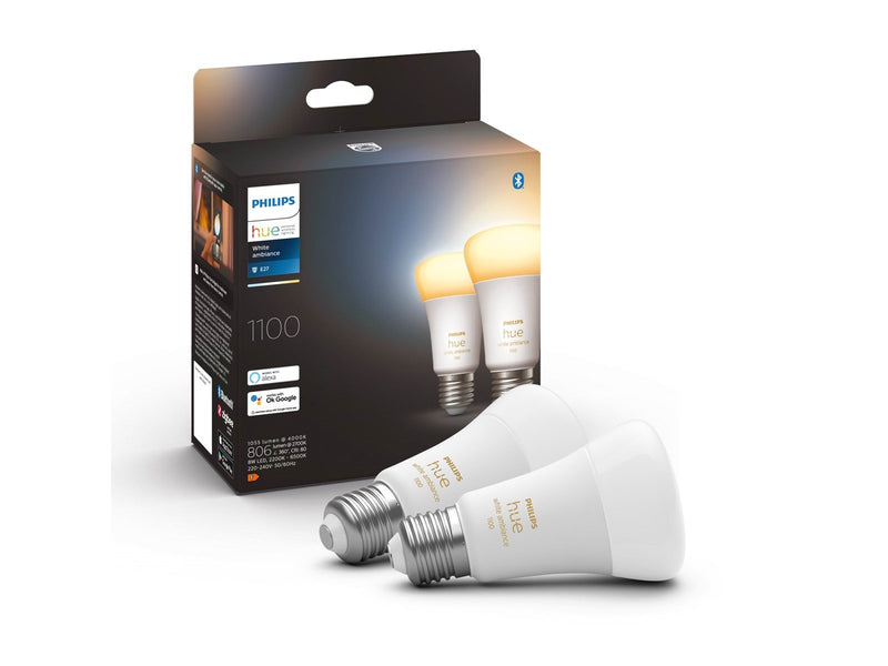 Philips Hue White Ambiance A60 E27 1100 Lumen - 2-Pack