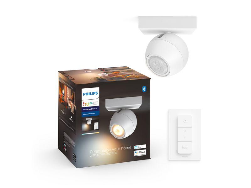 Philips Hue Buckram Single Spotlight - White