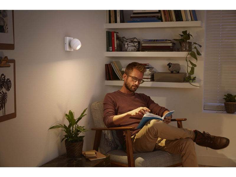 Philips Hue Buckram Single Spotlight - White