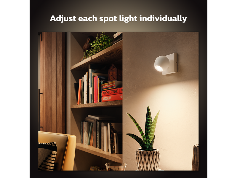 Philips Hue Buckram Single Spotlight - White