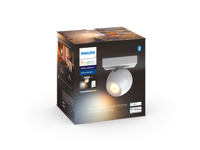 Philips Hue Buckram Single Spotlight - White
