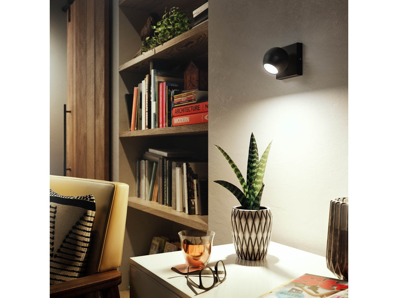 Philips Hue Buckram Single Spotlight - Black - With Dimmer Switch