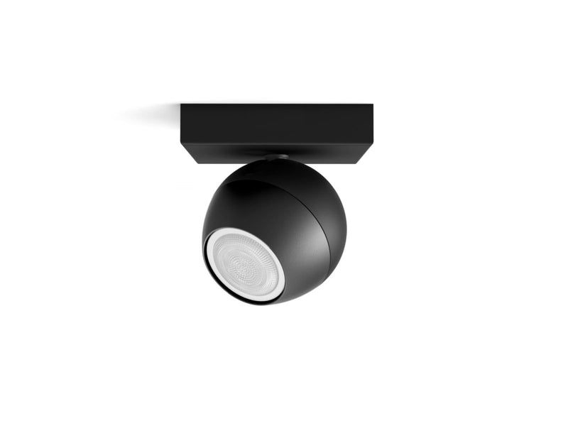 Philips Hue Buckram Single Spotlight - Black - With Dimmer Switch