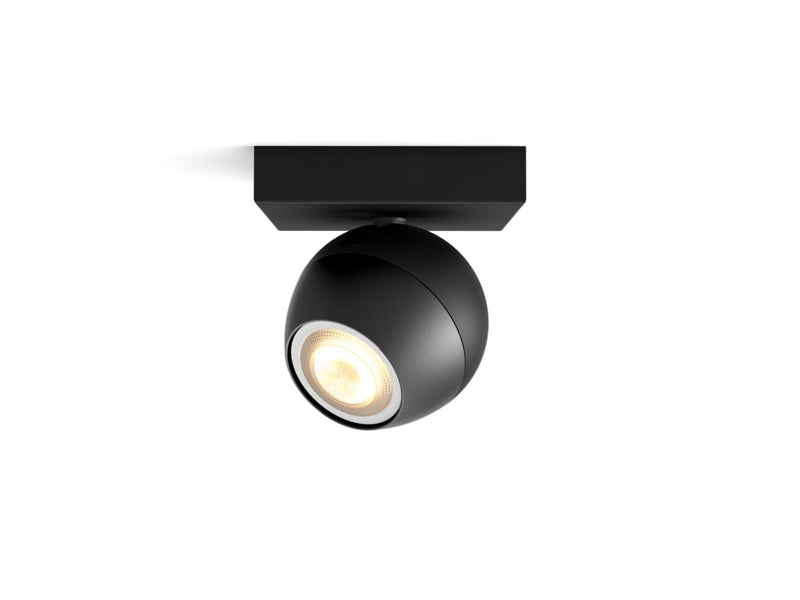 Philips Hue Buckram Single Spotlight - Black - With Dimmer Switch