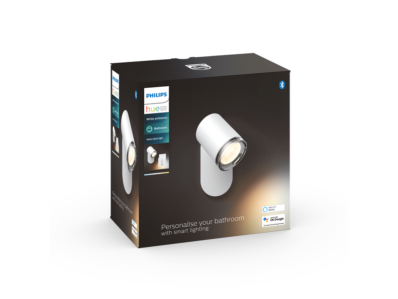 Philips Hue Adore Bathroom Single Spotlight - White