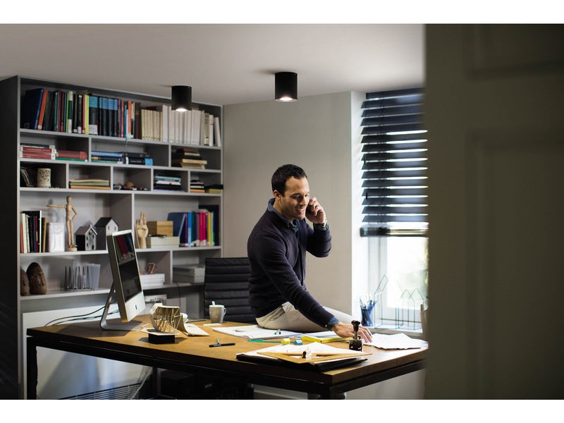 Philips Hue Pillar Single Spotlight - Black - With Dimmer Switch