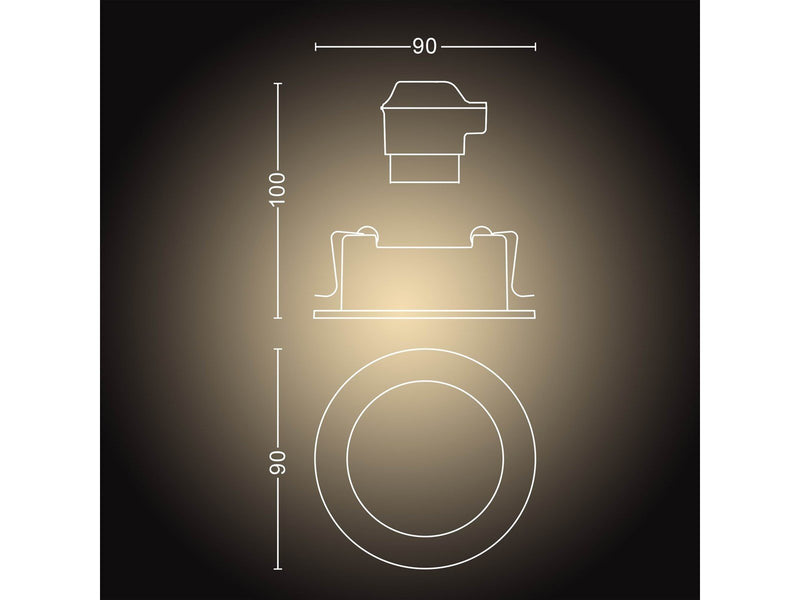 Philips Hue Milliskin Recessed Spotlight Round - White - 3-Pack