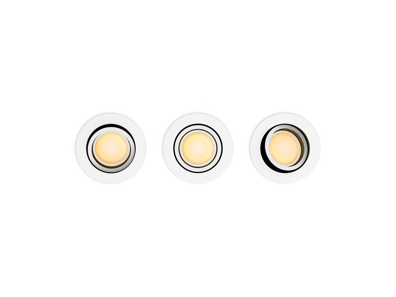 Philips Hue Milliskin Recessed Spotlight Round - White - 3-Pack