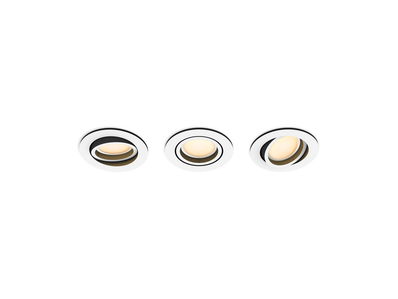 Philips Hue Milliskin Recessed Spotlight Round - White - 3-Pack