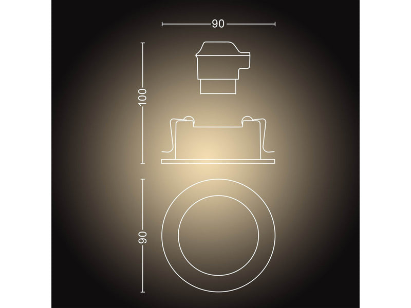 Philips Hue Milliskin Recessed Spotlight Round - Aluminium - 3-Pack