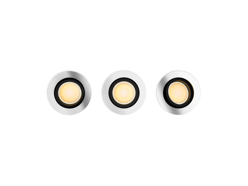 Philips Hue Milliskin Recessed Spotlight Round - Aluminium - 3-Pack