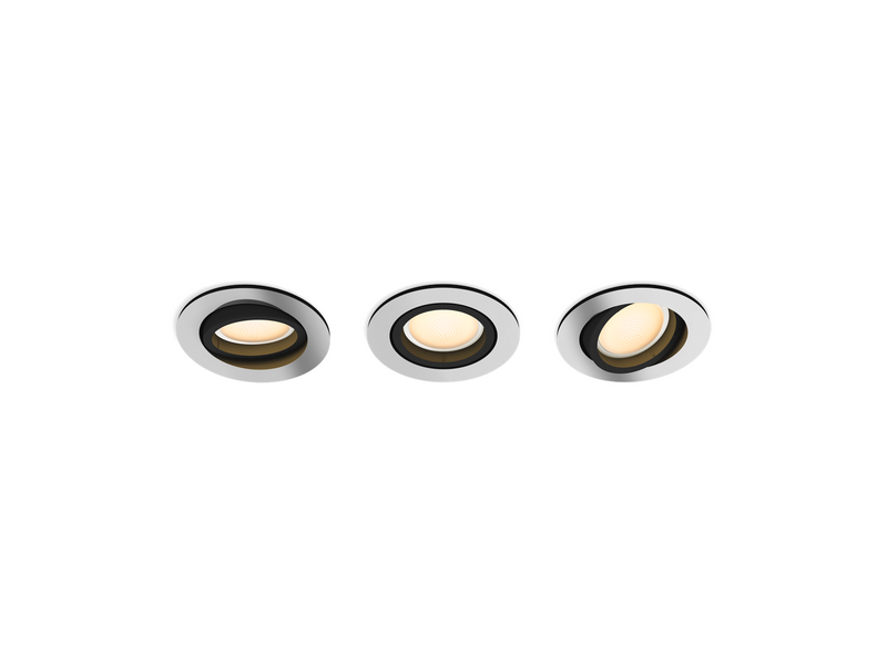 Philips Hue Milliskin Recessed Spotlight Round - Aluminium - 3-Pack