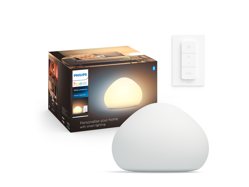 Philips Hue Wellner Table Lamp - White - With Dimmer Switch
