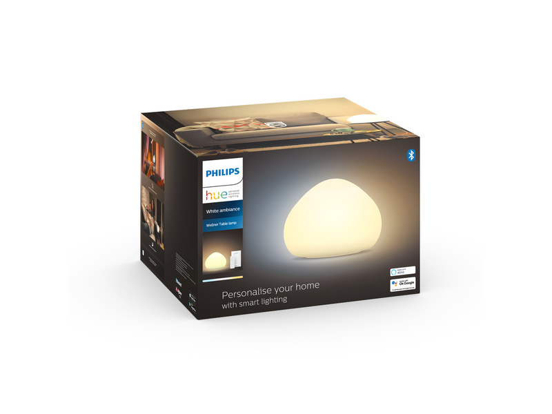 Philips Hue Wellner Table Lamp - White - With Dimmer Switch