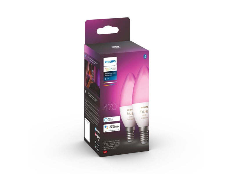 Philips Hue Color E14 B39 Candle Light - 2-pack