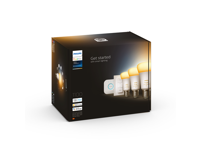 Philips Hue White Ambiance A60 E27 1100 Lumen - Starter Kit With 3 Bulbs