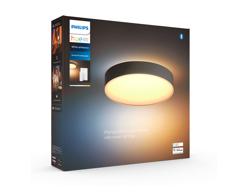 Philips Hue Enrave, mittelgroße Deckenleuchte (Schwarz)