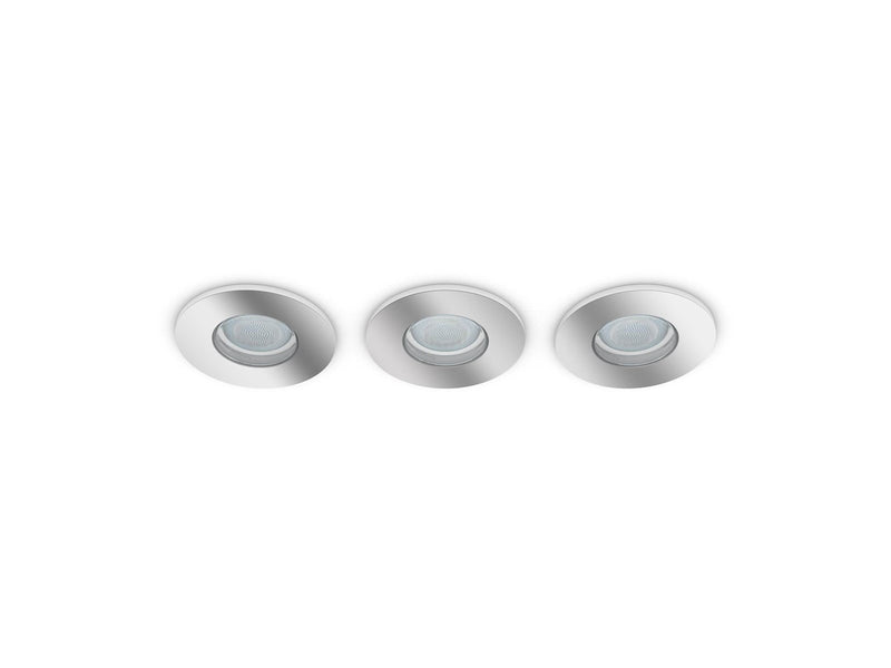 Philips Hue Adore Bathroom Recessed Downlight - Chrome - 3-pack