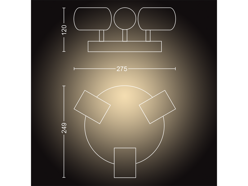 Philips Hue Adore Bathroom Ceiling Tripple Spotlight - White