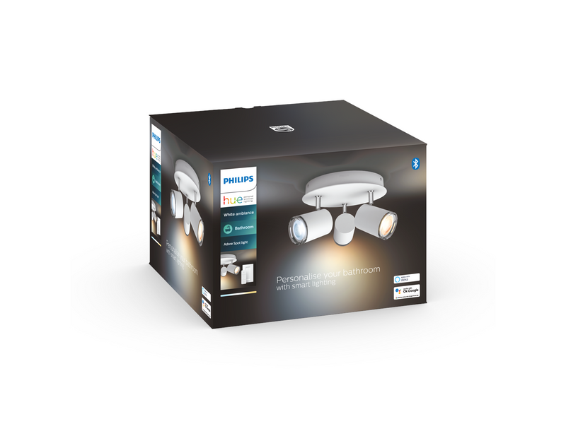 Philips Hue Adore Bathroom Ceiling Tripple Spotlight - White