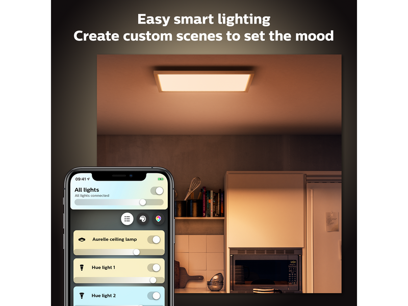 Philips Hue Aurelle Large Square Ceiling Panel Light - White
