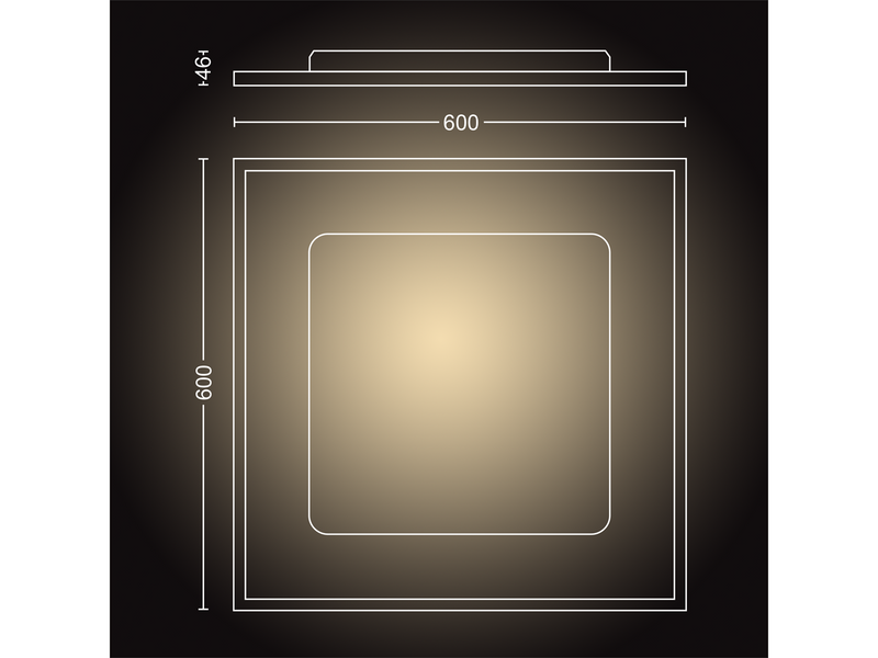 Philips Hue Aurelle Large Square Ceiling Panel Light - White