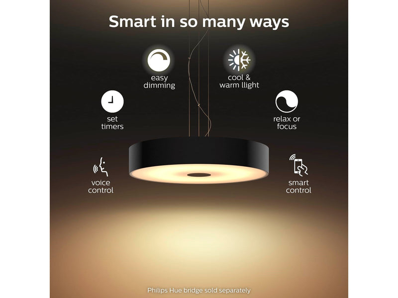 Philips Hue Fair Pendant Ceiling Light - Black