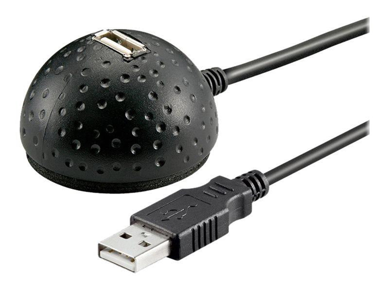Pro USB 2.0 Hi-Speed extension cable with desktop foot black