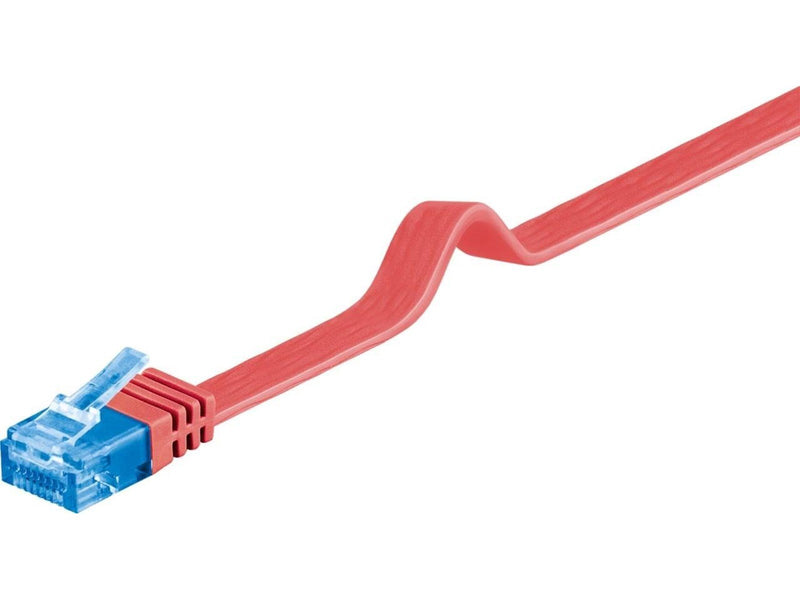 Pro LAN CAT 6A U/UTP flat - Rot - 1 meter