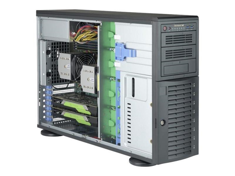 Supermicro SC743 AC-1K26B-SQ - Gehäuse - Tower - Schwarz
