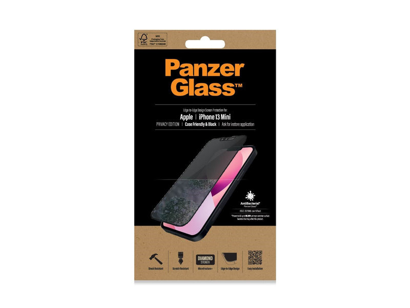 PanzerGlass Privacy Screen Protector Apple iPhone 13 Mini | Edge-to-Edge