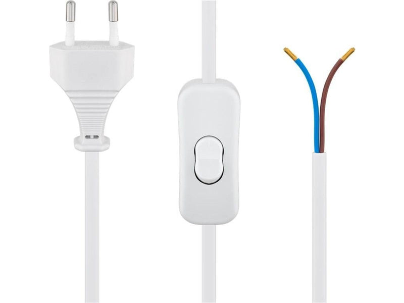 Pro Euro cord for assembly with switch 1.5 m white