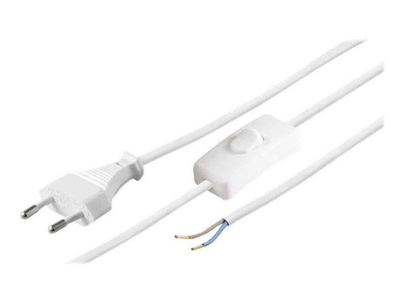 Pro Euro cord for assembly with switch 1.5 m white