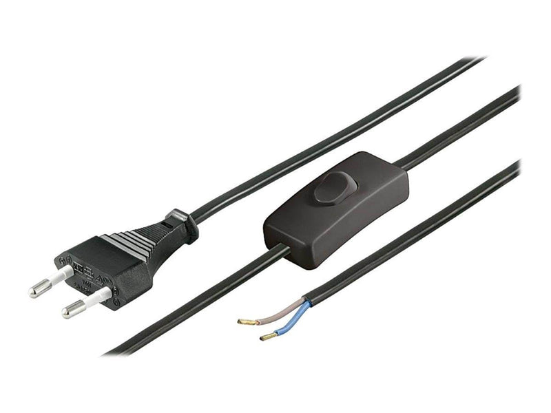 Pro Euro cord for assembly with switch 1.5 m black