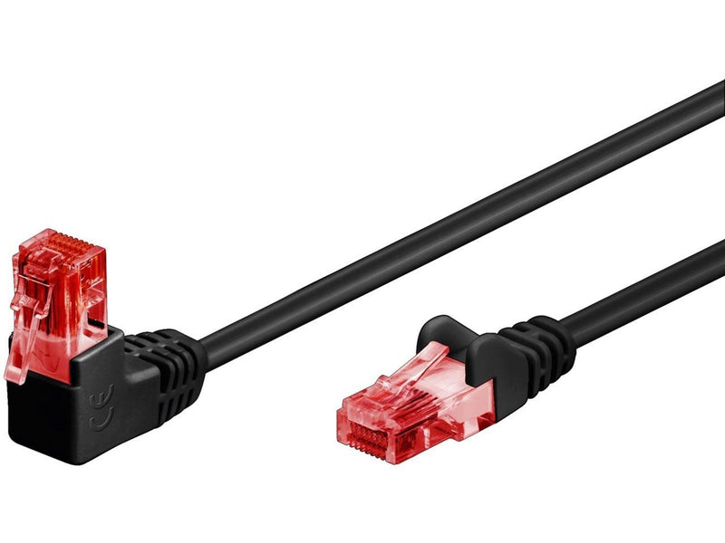 Pro LAN CAT 6 U/UTP - 90°angled - Schwarz - 0.5 meter