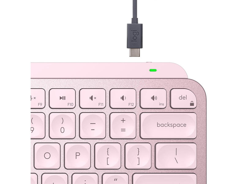 Logitech MX Keys Mini Minimalist Wireless Illuminated Keyboard - Rose - US - Tastaturen - Englisch - US - Pink