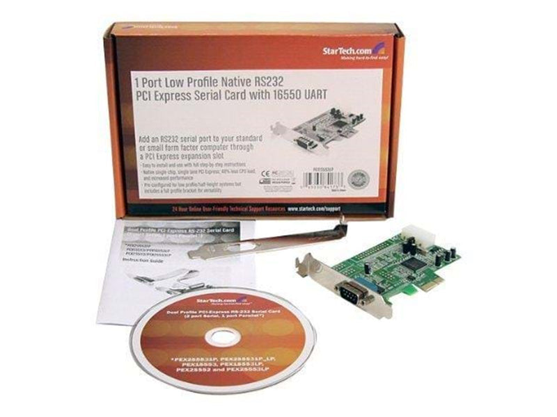 StarTech.com 1 Port Low Profile Native RS232 PCI Express Serial Card mit 16550 UART