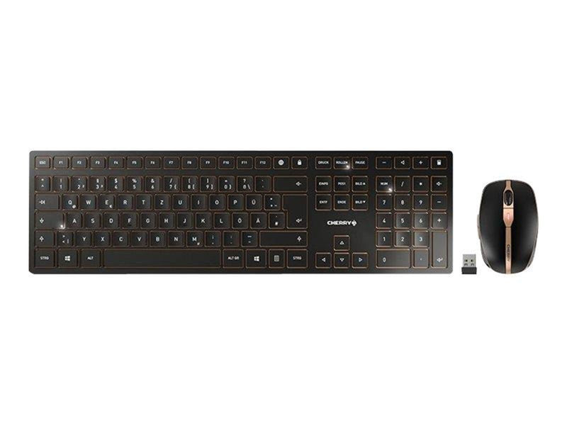 Cherry DW 9000 SLIM - Tastatur & Maus Set - Deutsch - Gold