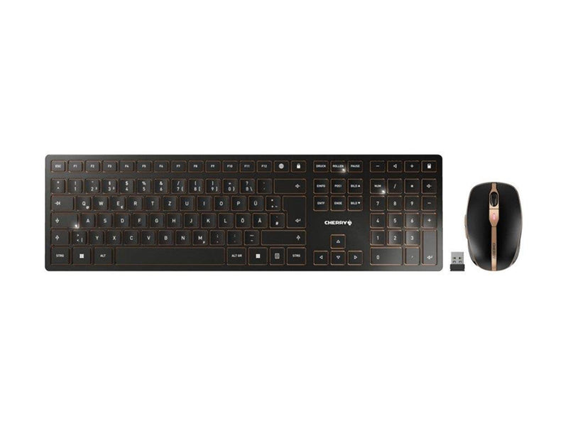 Cherry DW 9000 SLIM - Tastatur & Maus Set - Deutsch - Gold