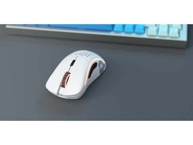 Glorious Model D Wireless - Matte White - Gaming Maus (Weiß mit RGB Licht)