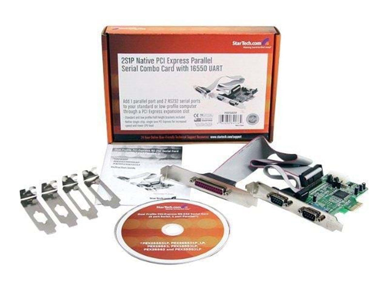 StarTech.com 2S1P Native PCI Express Parallel Serial Combo Card mit 16550 UART