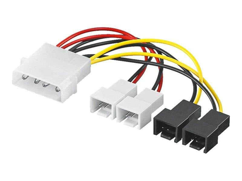 Pro Power cable/adapter for PC fans 5.25 inch male to fan 2x 12 V/2x 5 V