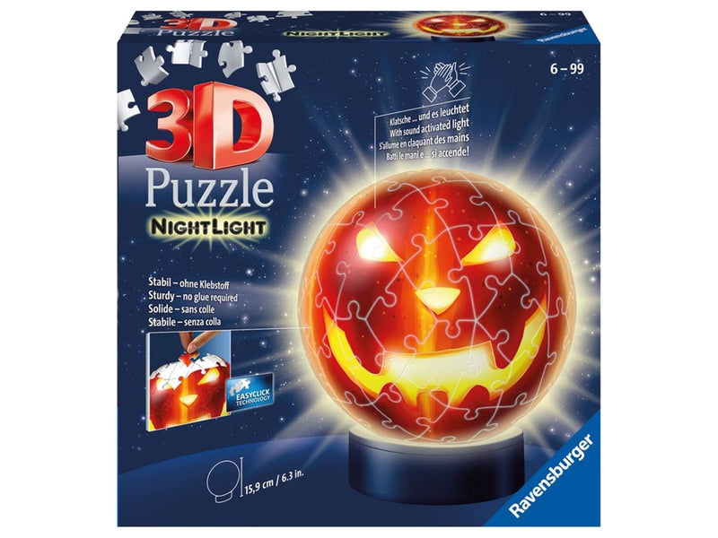 Ravensburger Pumpkin Night Light 3D Puzzle-Ball 72p