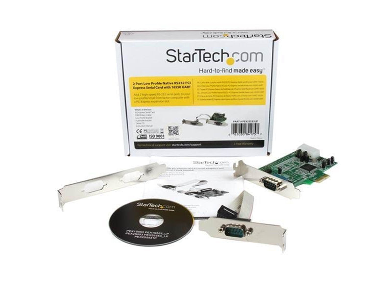 StarTech.com 2 Port Low Profile Native RS232 PCI Express Serial Card mit 16550 UART - Seriell Adapter