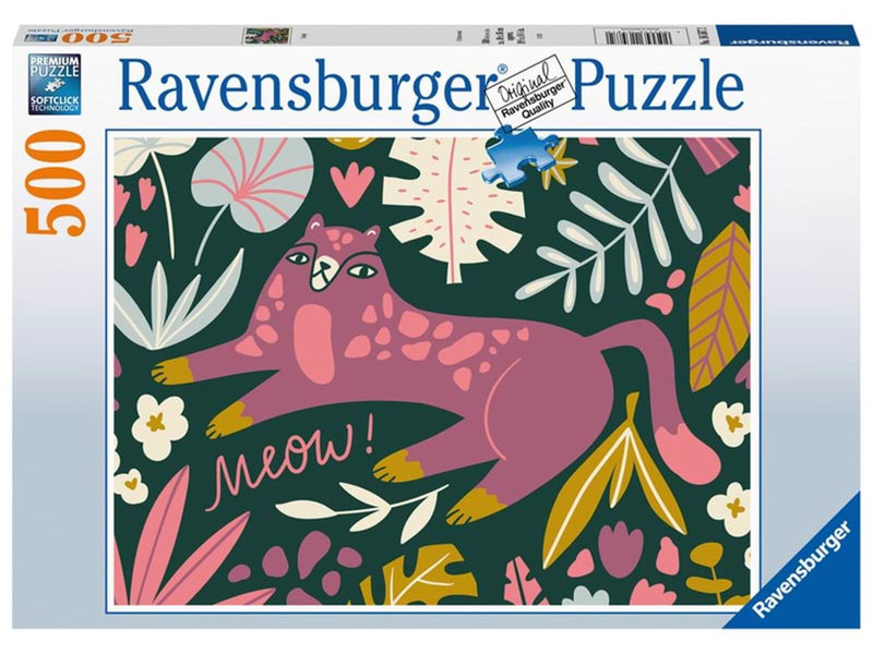 Ravensburger Pink Cat In The Meadow 500p